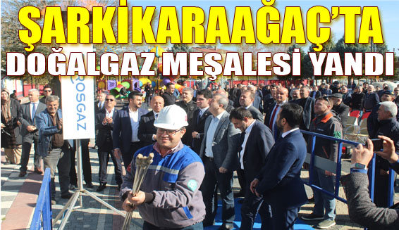 ŞARKİKARAAĞAÇ’TA DOĞALGAZ MEŞALESİ YANDI