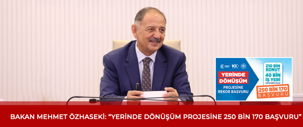 ‘Yerinde Dönüşüm’ projesine 250 bin 170 başvuru