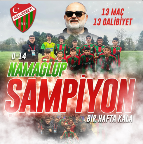 Beylerbeyi U-14 takımı şampiyon oldu