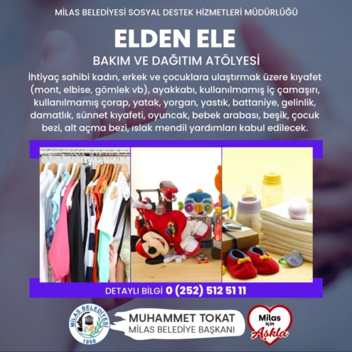 Elden Ele Bakım ve Dağıtım Atölyesi ile yardımlar yerini bulacak