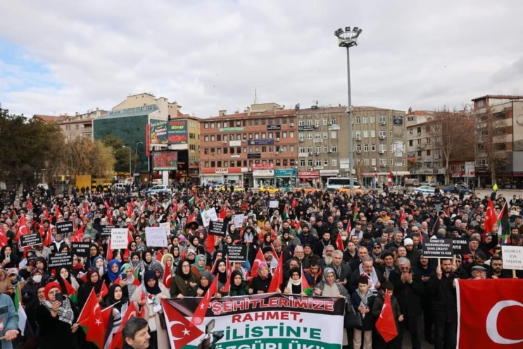 Kırıkkale’de Filistin’e destek mitingi