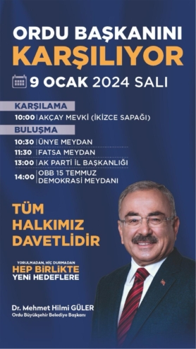 Ordu Başkanını karşılıyor