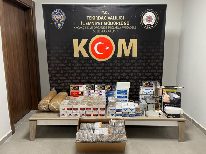 Tekirdağ’da kaçak tütün ve mamülleri yakalandı