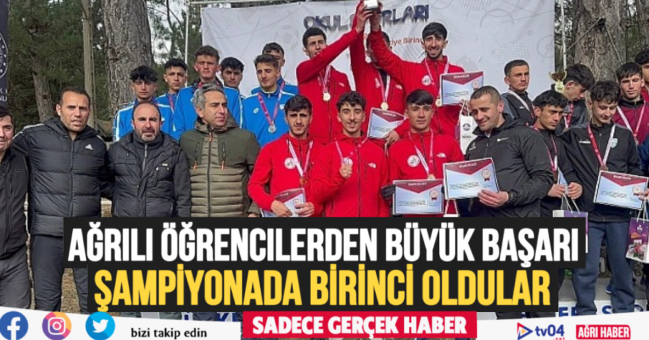 Ağrılı öğrencilerden büyük başarı! Şampiyonada birinci oldular haberi