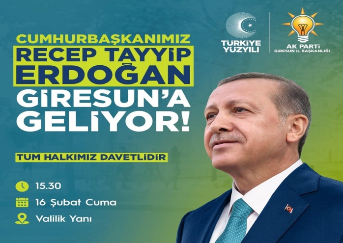 Cumhurbaşkanı Recep Tayyip Erdoğan, Giresun’da