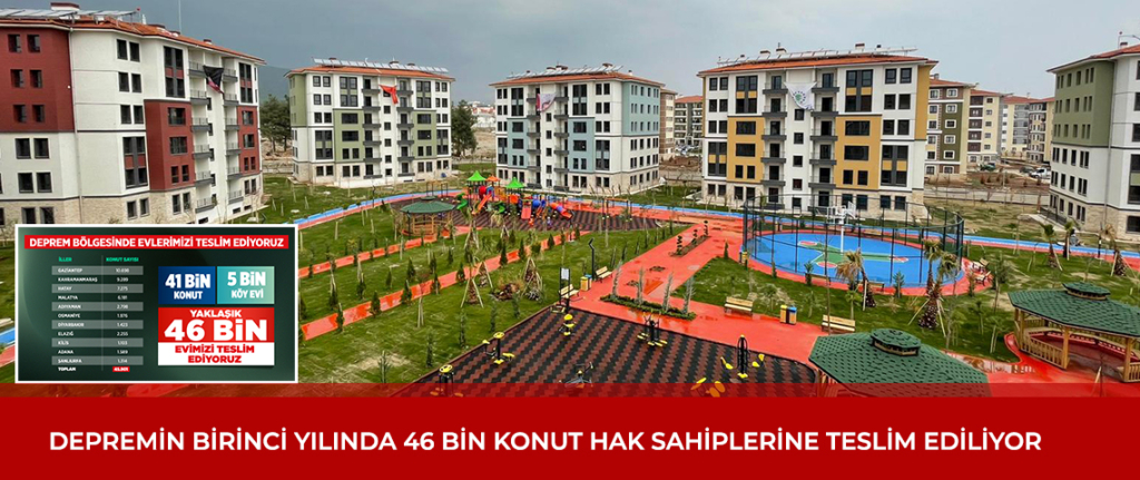 Depremin birinci yılında 46 bin konut teslim edilecek