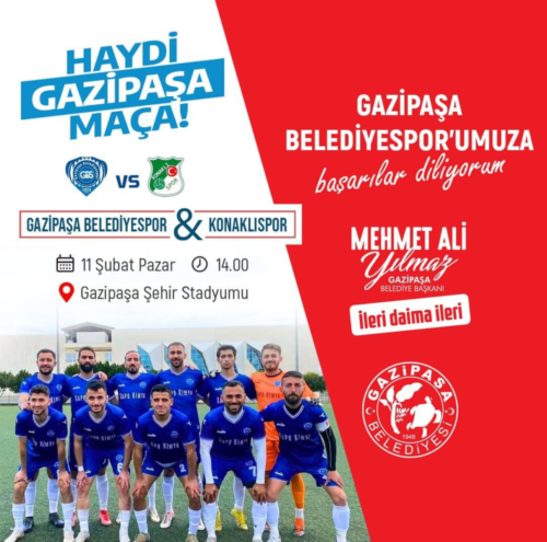 GAZİPAŞA BELEDİYESPOR  ŞAMPİYONLUK MAÇINA ÇIKIYOR