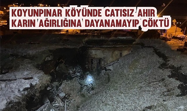 Koyunpınar’da ahır çöktü: 2 hayvan telef oldu