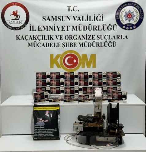 Samsun polisinden sarma sigara imalathanesine baskın