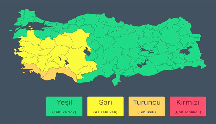 Antalya ve ilçeleri için uyarı