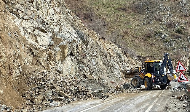 Ardanuç-Şavşat yolunda heyelan meydana geldi