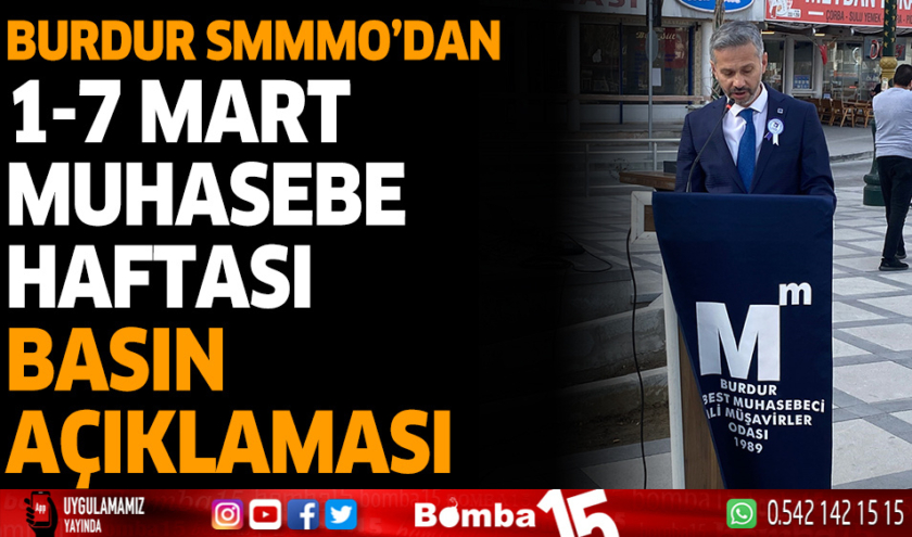 Burdur SMMMO’dan muhasebe haftası ile ilgili açıklama