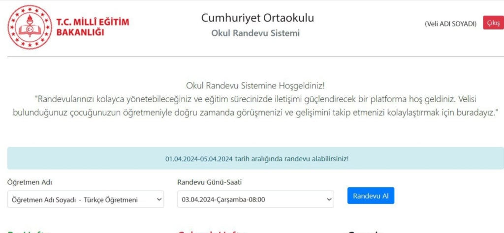 Öğretmen ile Veliyi bir araya getirecek “Okul randevu sistemi” hayata geçirildi