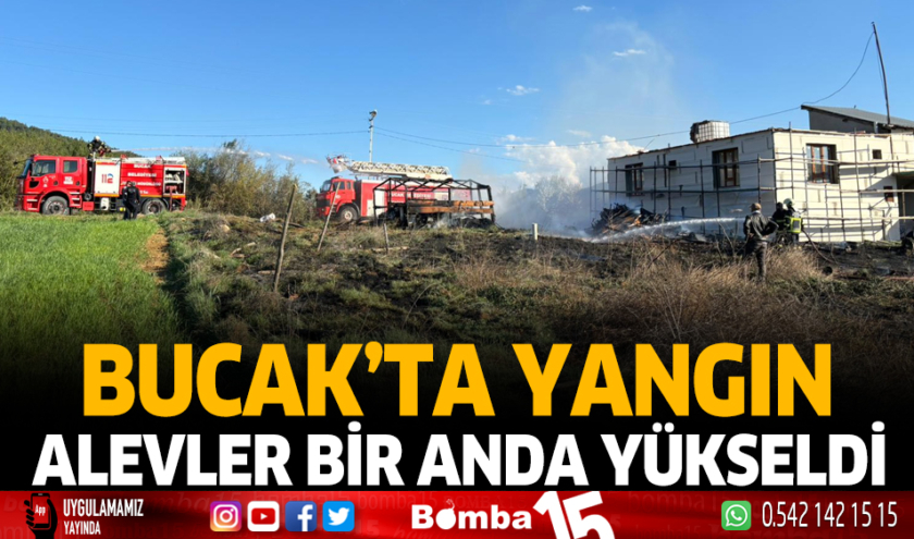 Bucak’ta Yangın Alevler Bir Anda Yükseldi