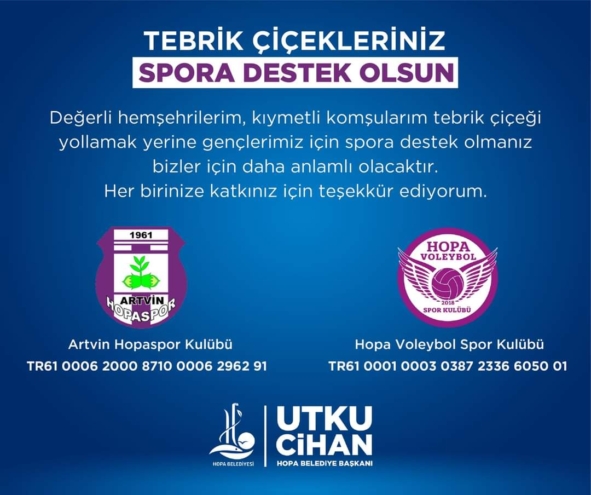 Teşekkür Çiçekleri Yerine Spora Destek Olun