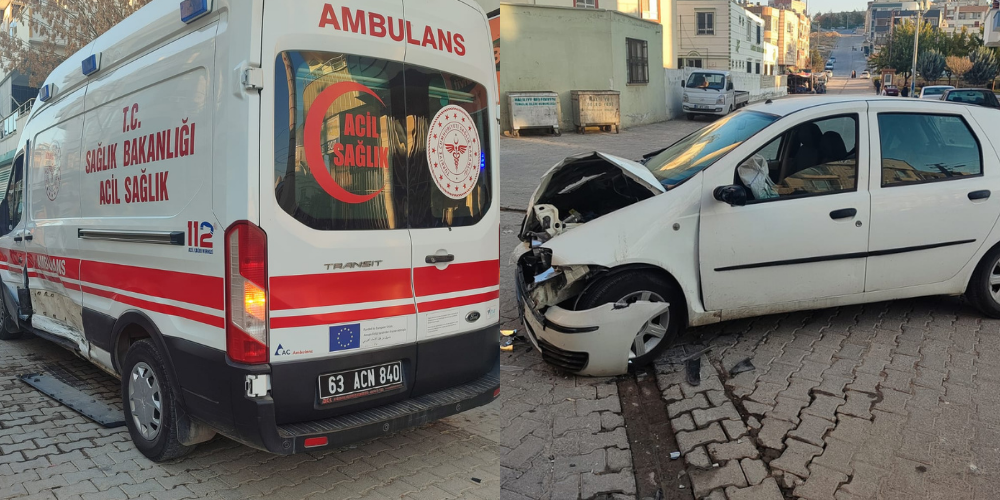 Şanlıurfa'da Ambulans İle Otomobil Çarpıştı