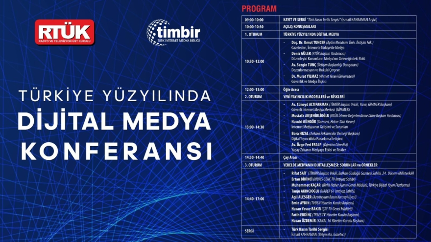 RTÜK ve TİMBİR iş birliğinde 'Türkiye Yüzyılında Dijital Yayıncılık' Konferansı