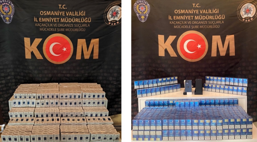 Osmaniye’de 2 araçta kaçak sigara ve cep telefonu ele geçirildi